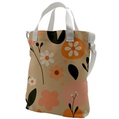 Minimalist Pattern With Simple Lines,flower And Shapes, Creating A Clean And Modern Canvas Messenger Bag