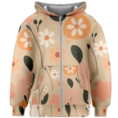 Minimalist Pattern With Simple Lines,flower And Shapes, Creating A Clean And Modern Kids  Zipper Hoodie Without Drawstring by myclothy