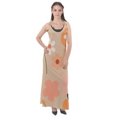 Minimalist Pattern With Simple Lines,flower And Shapes, Creating A Clean And Modern Sleeveless Velour Maxi Dress