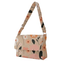 Minimalist Pattern With Simple Lines,flower And Shapes, Creating A Clean And Modern Full Print Messenger Bag (m)