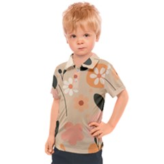 Minimalist Pattern With Simple Lines,flower And Shapes, Creating A Clean And Modern Kids  Polo T-shirt