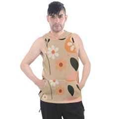 Minimalist Pattern With Simple Lines,flower And Shapes, Creating A Clean And Modern Men s Sleeveless Hoodie