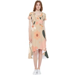 Minimalist Pattern With Simple Lines,flower And Shapes, Creating A Clean And Modern High Low Boho Dress