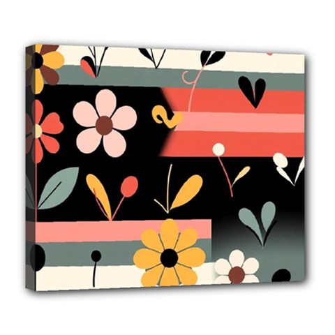  Minimalist Pattern With Simple Lines,flower And Shapes, Creating A Clean And Modern Deluxe Canvas 24  X 20  (stretched)