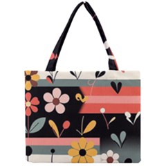  Minimalist Pattern With Simple Lines,flower And Shapes, Creating A Clean And Modern Mini Tote Bag by myclothy