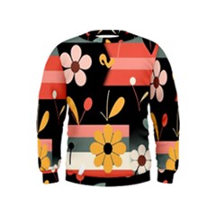  Minimalist Pattern With Simple Lines,flower And Shapes, Creating A Clean And Modern Kids  Sweatshirt