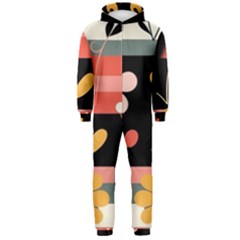  Minimalist Pattern With Simple Lines,flower And Shapes, Creating A Clean And Modern Hooded Jumpsuit (men)