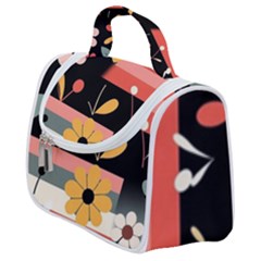  Minimalist Pattern With Simple Lines,flower And Shapes, Creating A Clean And Modern Satchel Handbag