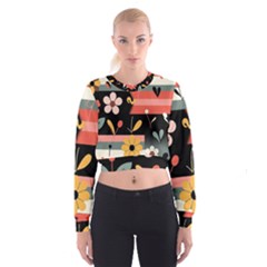  Minimalist Pattern With Simple Lines,flower And Shapes, Creating A Clean And Modern Cropped Sweatshirt