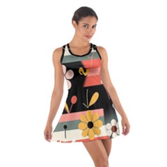  Minimalist Pattern With Simple Lines,flower And Shapes, Creating A Clean And Modern Cotton Racerback Dress