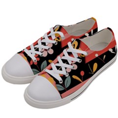  Minimalist Pattern With Simple Lines,flower And Shapes, Creating A Clean And Modern Men s Low Top Canvas Sneakers