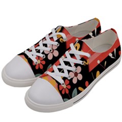  Minimalist Pattern With Simple Lines,flower And Shapes, Creating A Clean And Modern Women s Low Top Canvas Sneakers by myclothy