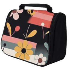  Minimalist Pattern With Simple Lines,flower And Shapes, Creating A Clean And Modern Full Print Travel Pouch (big)