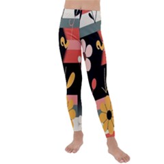  Minimalist Pattern With Simple Lines,flower And Shapes, Creating A Clean And Modern Kids  Lightweight Velour Leggings