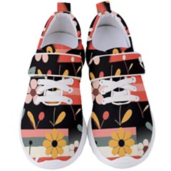  Minimalist Pattern With Simple Lines,flower And Shapes, Creating A Clean And Modern Women s Velcro Strap Shoes