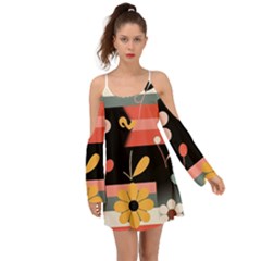  Minimalist Pattern With Simple Lines,flower And Shapes, Creating A Clean And Modern Boho Dress