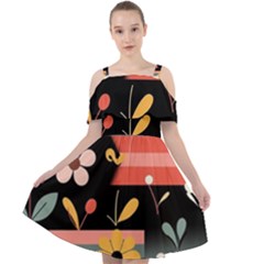  Minimalist Pattern With Simple Lines,flower And Shapes, Creating A Clean And Modern Cut Out Shoulders Dress by myclothy