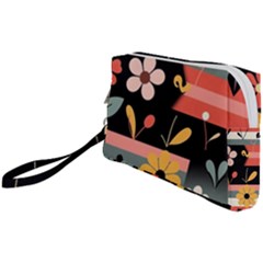  Minimalist Pattern With Simple Lines,flower And Shapes, Creating A Clean And Modern Wristlet Pouch Bag (small)