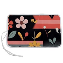  Minimalist Pattern With Simple Lines,flower And Shapes, Creating A Clean And Modern Pen Storage Case (m)