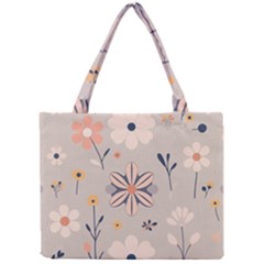  Minimalist Pattern With Simple Lines,flower And Shapes, Creating A Clean And Modern Mini Tote Bag