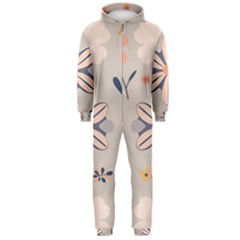  Minimalist Pattern With Simple Lines,flower And Shapes, Creating A Clean And Modern Hooded Jumpsuit (men)