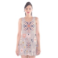  Minimalist Pattern With Simple Lines,flower And Shapes, Creating A Clean And Modern Scoop Neck Skater Dress by myclothy