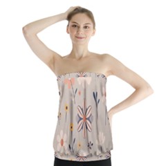  Minimalist Pattern With Simple Lines,flower And Shapes, Creating A Clean And Modern Strapless Top by myclothy