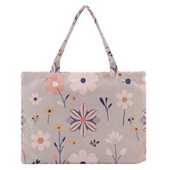  Minimalist Pattern With Simple Lines,flower And Shapes, Creating A Clean And Modern Zipper Medium Tote Bag