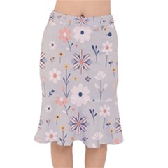  Minimalist Pattern With Simple Lines,flower And Shapes, Creating A Clean And Modern Short Mermaid Skirt