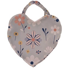  Minimalist Pattern With Simple Lines,flower And Shapes, Creating A Clean And Modern Giant Heart Shaped Tote