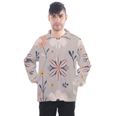  Minimalist Pattern With Simple Lines,flower And Shapes, Creating A Clean And Modern Men s Half Zip Pullover by myclothy