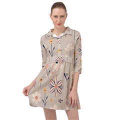  Minimalist Pattern With Simple Lines,flower And Shapes, Creating A Clean And Modern Mini Skater Shirt Dress by myclothy