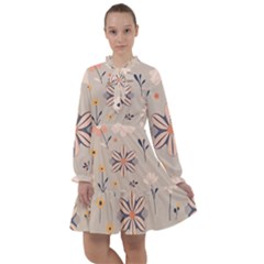  Minimalist Pattern With Simple Lines,flower And Shapes, Creating A Clean And Modern All Frills Dress by myclothy