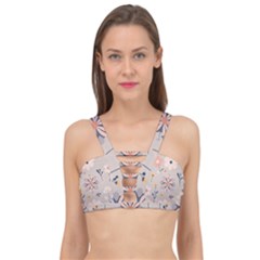  Minimalist Pattern With Simple Lines,flower And Shapes, Creating A Clean And Modern Cage Up Bikini Top