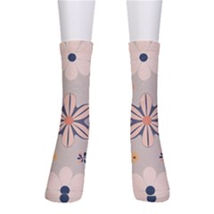  Minimalist Pattern With Simple Lines,flower And Shapes, Creating A Clean And Modern Crew Socks