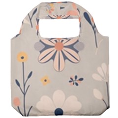  Minimalist Pattern With Simple Lines,flower And Shapes, Creating A Clean And Modern Foldable Grocery Recycle Bag