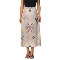  Minimalist Pattern With Simple Lines,flower And Shapes, Creating A Clean And Modern Classic Midi Chiffon Skirt