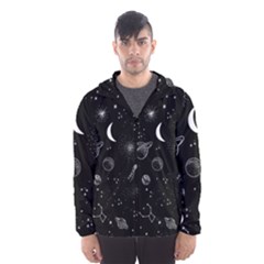 Cosmic Black Space Star Men s Hooded Windbreaker