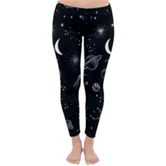 Cosmic Black Space Star Classic Winter Leggings