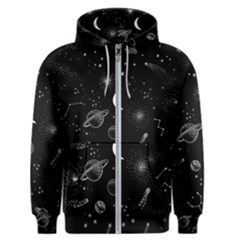 Cosmic Black Space Star Men s Zipper Hoodie