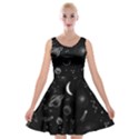 Cosmic Black Space Star Velvet Skater Dress View1