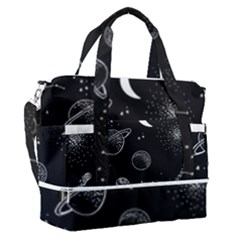 Cosmic Black Space Star Sports Shoulder Bag With Shoes Compartment