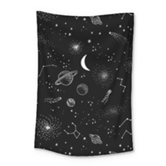 Cosmic Black Space Star Small Tapestry