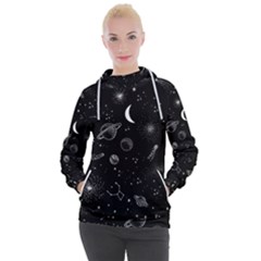 Cosmic Black Space Star Women s Hooded Pullover