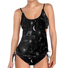 Cosmic Black Space Star Tankini Set