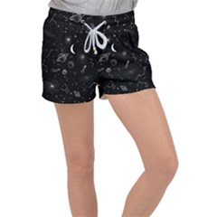 Cosmic Black Space Star Women s Velour Lounge Shorts