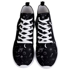 Cosmic Black Space Star Men s Lightweight High Top Sneakers