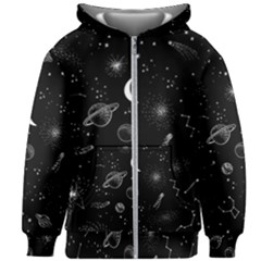 Cosmic Black Space Star Kids  Zipper Hoodie Without Drawstring