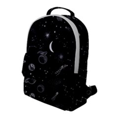 Cosmic Black Space Star Flap Pocket Backpack (large)