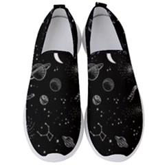 Cosmic Black Space Star Men s Slip On Sneakers